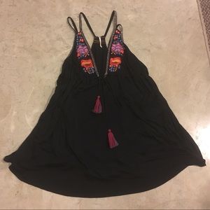 Free People Lovers Cove Embroidered Mini Dress